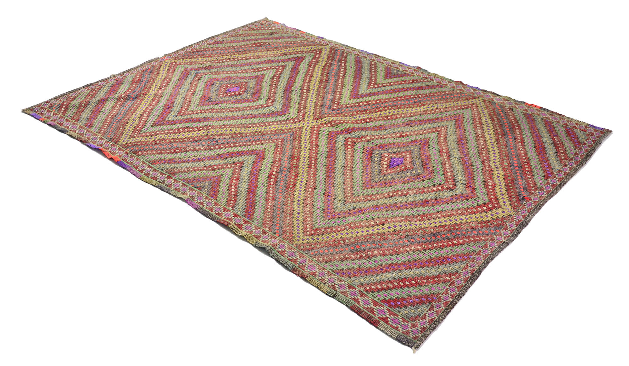 Anatolian handmade kilim rug 280 cm x 194 cm