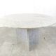 Vintage round White marble dining table 1970s