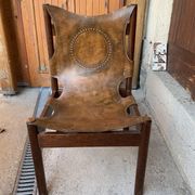 Chaise en cuir Craftsman, années 1970