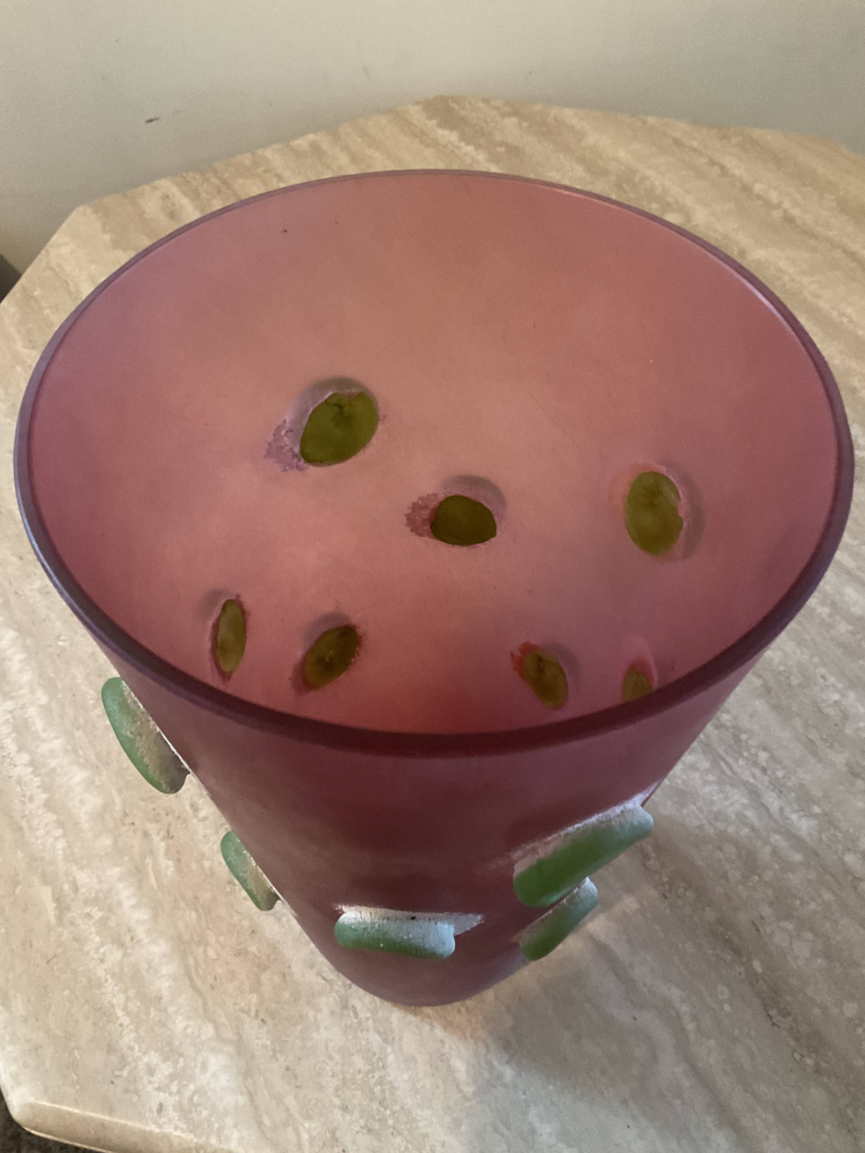 Large vintage “Scavo” vase in Murano glass