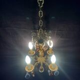 4 bronze lights and tassels chandelier