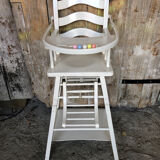 High chair bebe baumann vintage white wood