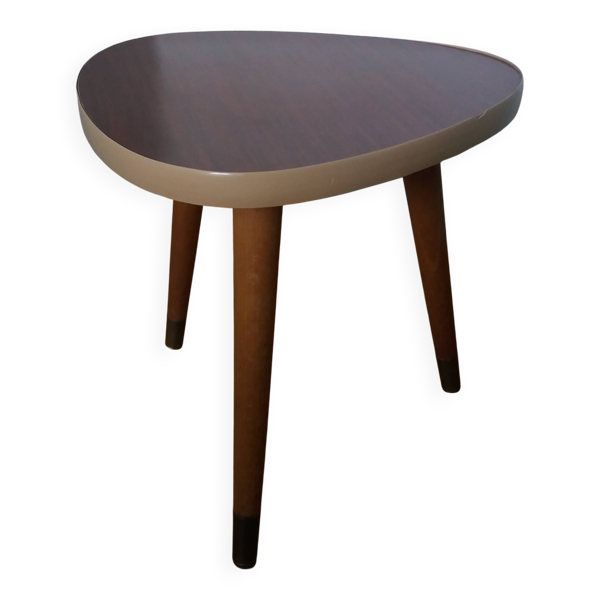 Console tripode bout de canapé porte-plante forme médiator