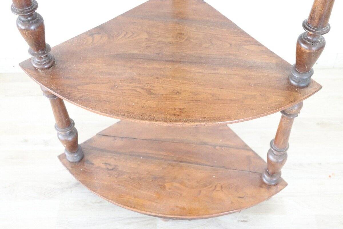 Antique walnut corner shelves 19th century