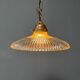 Glass holophane hangingor pendant lamp with brass gallery