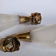 Appliques laiton et plexiglas style Maison Lunel