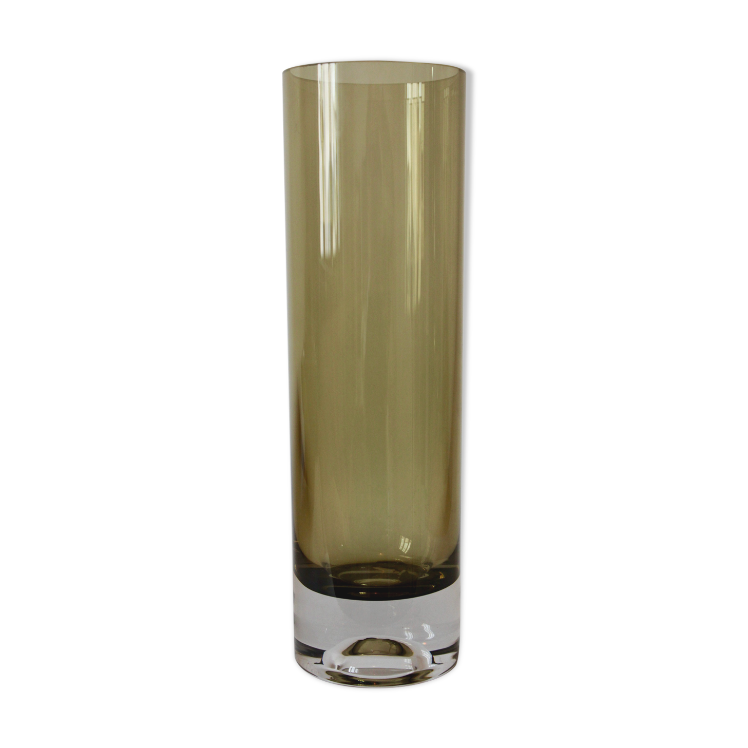 Smoked roll vase Roland Posch for Gral Glas