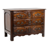 Parisian chest of drawers with 5 drawers, made of solid walnut, from the Louis XIV period.