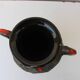 vase 1970 deux anses orange et noir