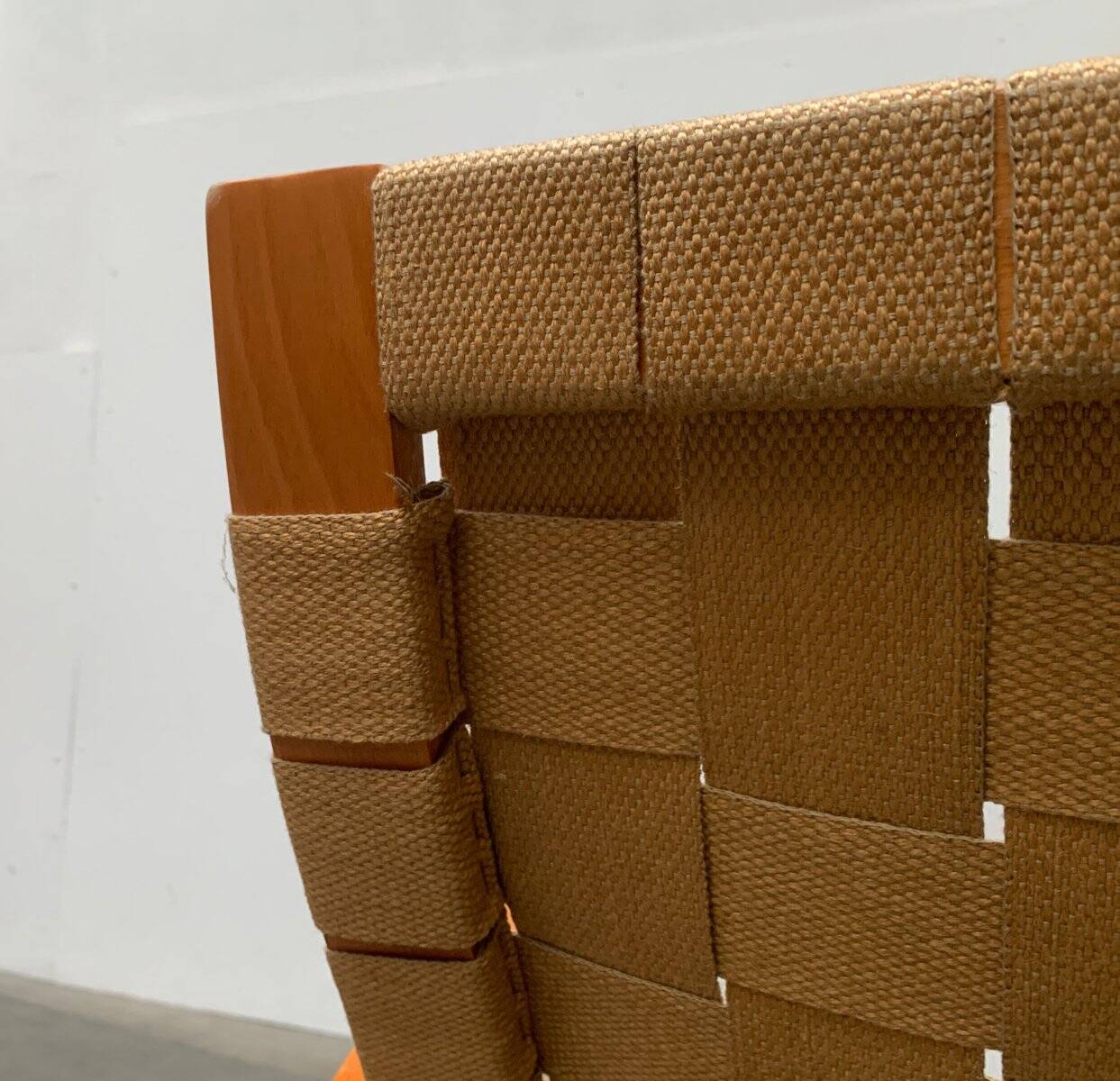 Vintage Scandinavian wooden armchair set