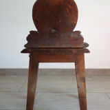 Chair wood carved folk art late 19th century