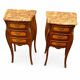 Louis XV bedside tables with floral marquetry