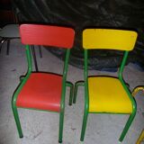 Set of 4 small school chairs