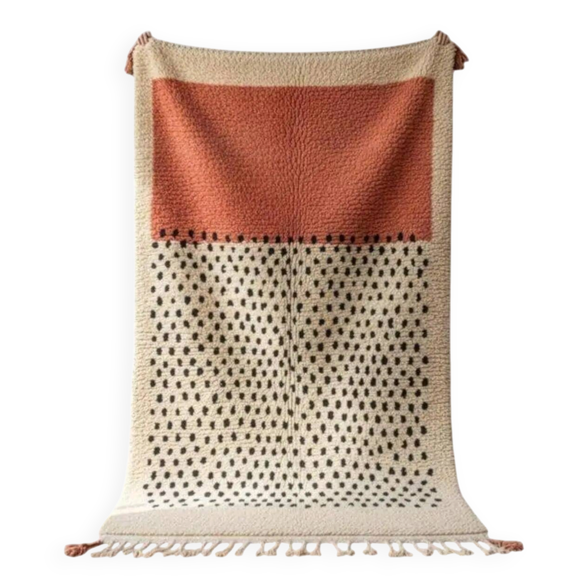 Tapis tissé à la main 250x150 cm, laine, rose, Maroc