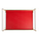 Vintage red gold and white skai serving tray