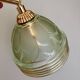 Vintage art deco tulip wall lamp in green and gold glass