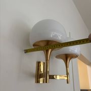 Golden metal wall light and opaline, 1970