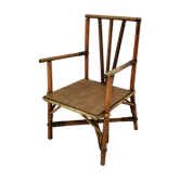 Fauteuil enfant en bois et rotin