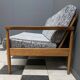 Grey fabric and wood 3 seat sofa 1960s