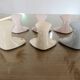 Pair of salmon-colored art deco porcelain hooks from the 30s and 40s