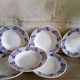 Six old plates in Sarreguemines of the "Turbigo" service