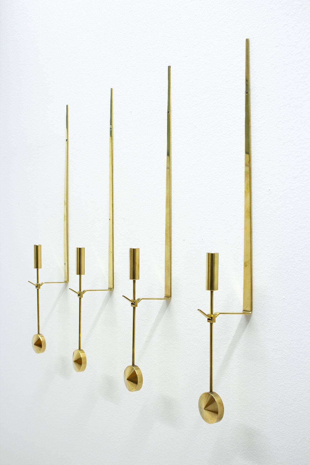 Set of 4 Swedish wall candlesticks by Pierre Forssell for Skultuna