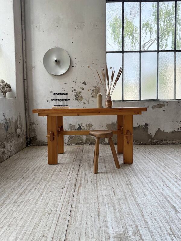 Table de ferme, mobilier de montagne, années 50