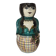 Vintage figurative pitcher in glazed terracotta – Female character