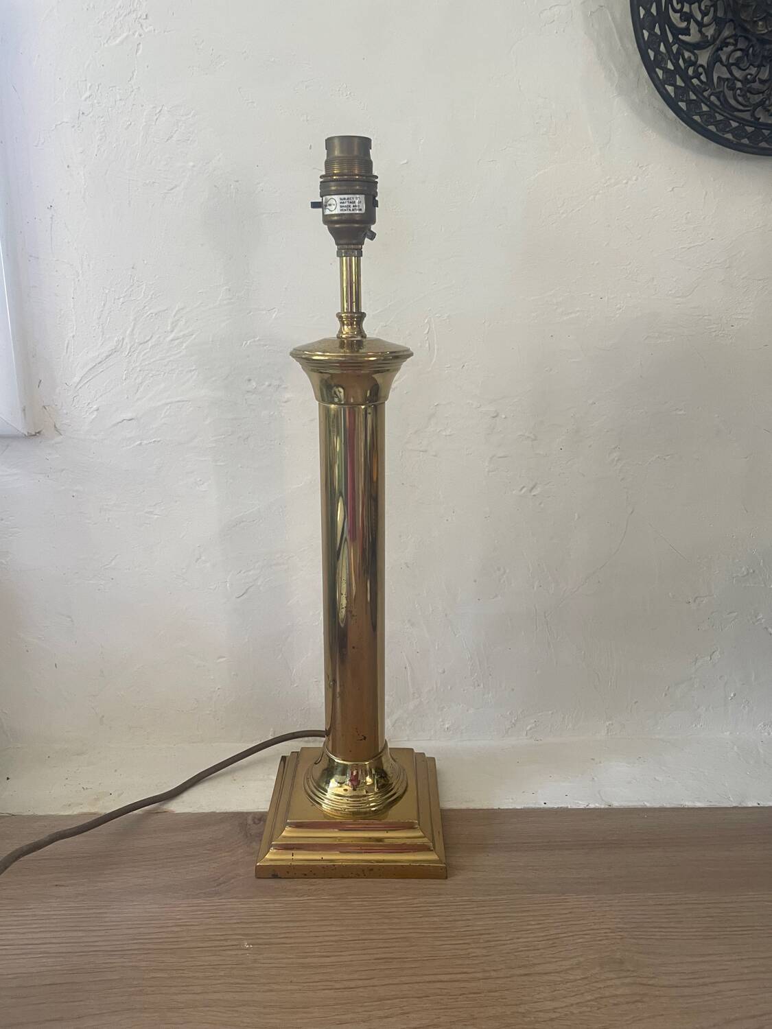 40cm vintage brass column lamp