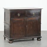 Rare English antique 2-door cabinet from the early 18th century