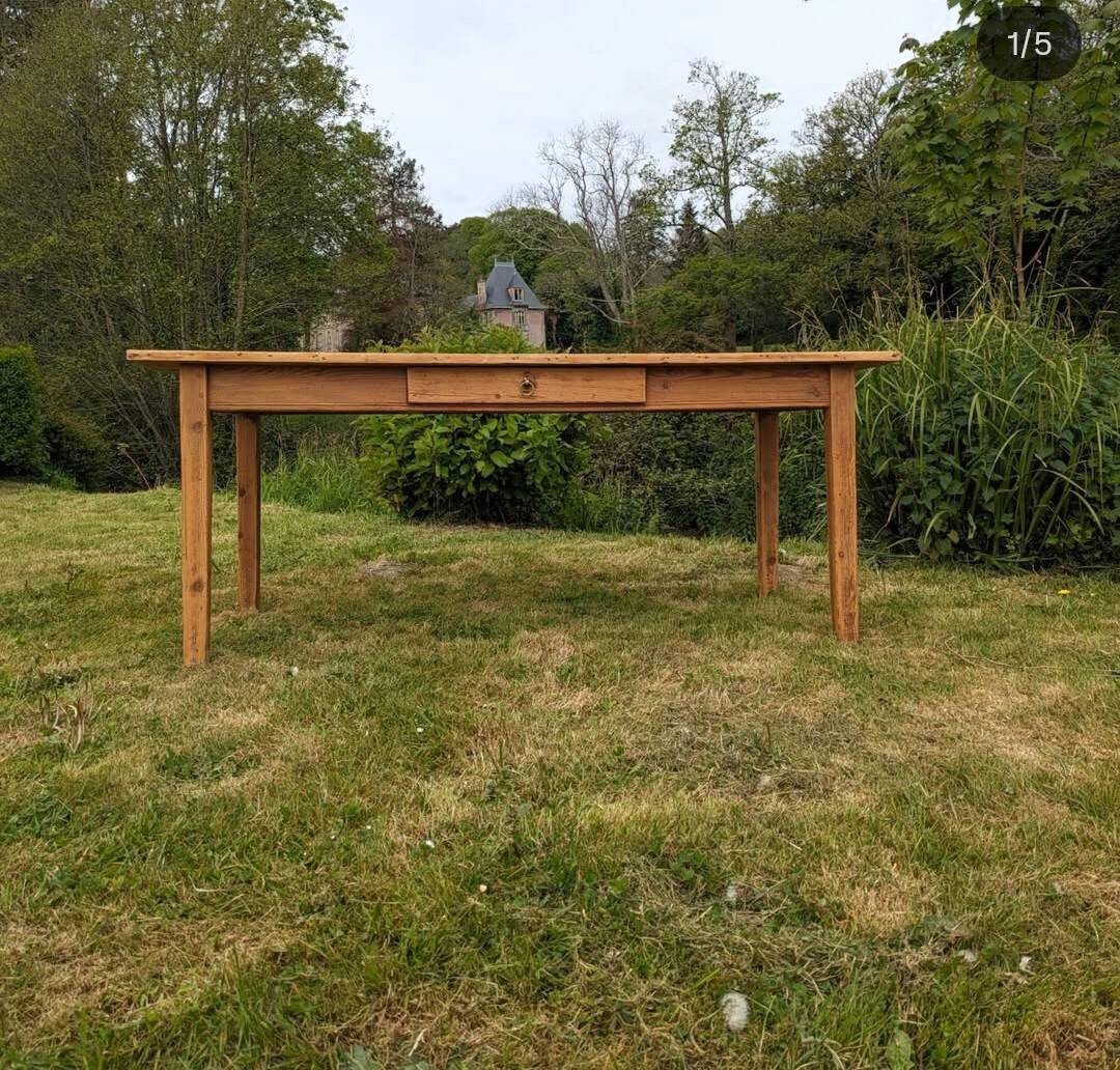 Vintage Farm Table in Pine - Chic Country Spirit - 180cm