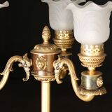 Superb 3-armed light fixture in gilded bronze
