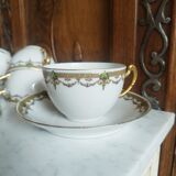 8 Art Deco Sigismond Maas cups Limoges porcelain