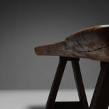 Rustic brutalist table Mobichalet in solid oak, Belgium 1960s