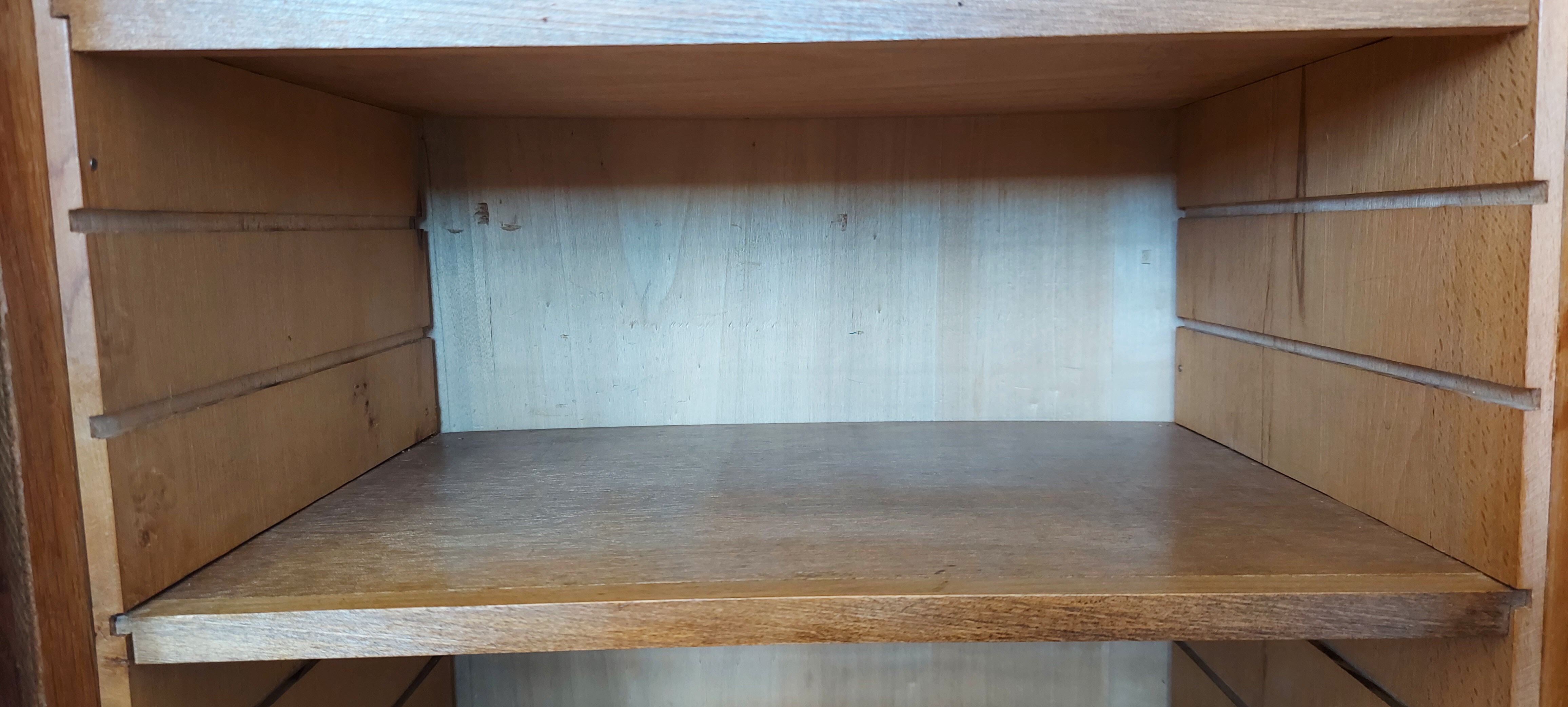 Double frame cabinet with solid oak curtains 50s