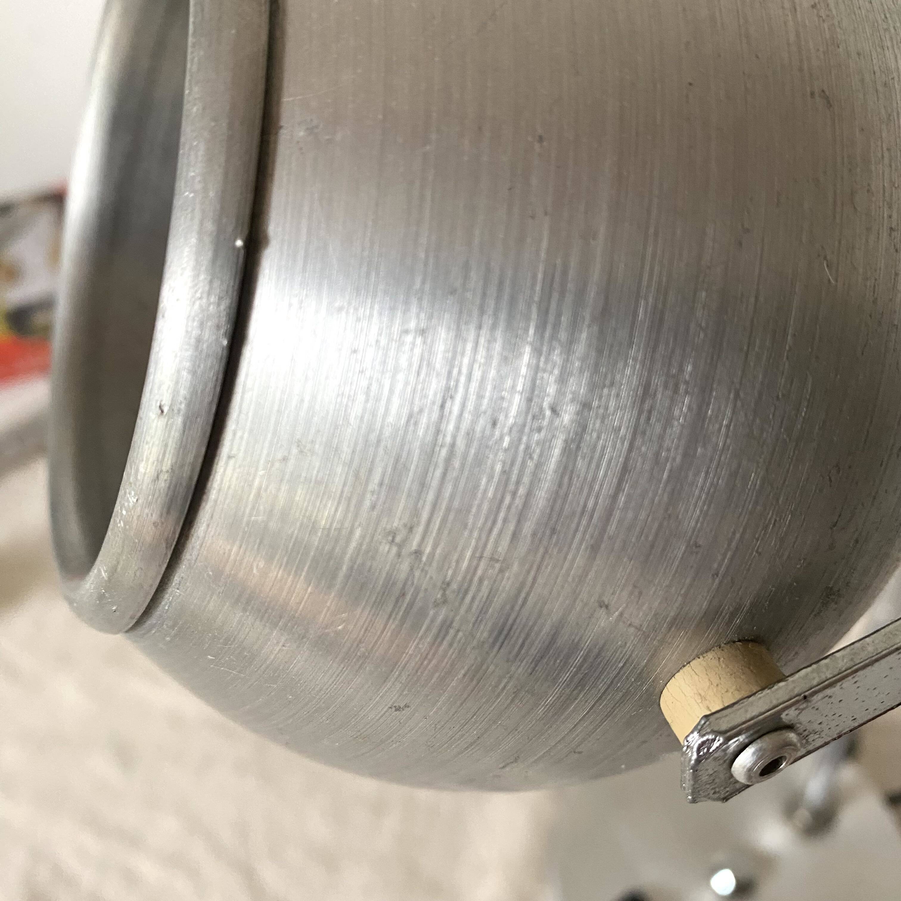 Eye ball lamp space age brushed metal 70s