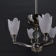 6-spoke Art Deco Modernist chrome chandelier, France, circa 1930