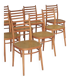 Lot de 10 chaises ton bystrice bois et cannage 1960