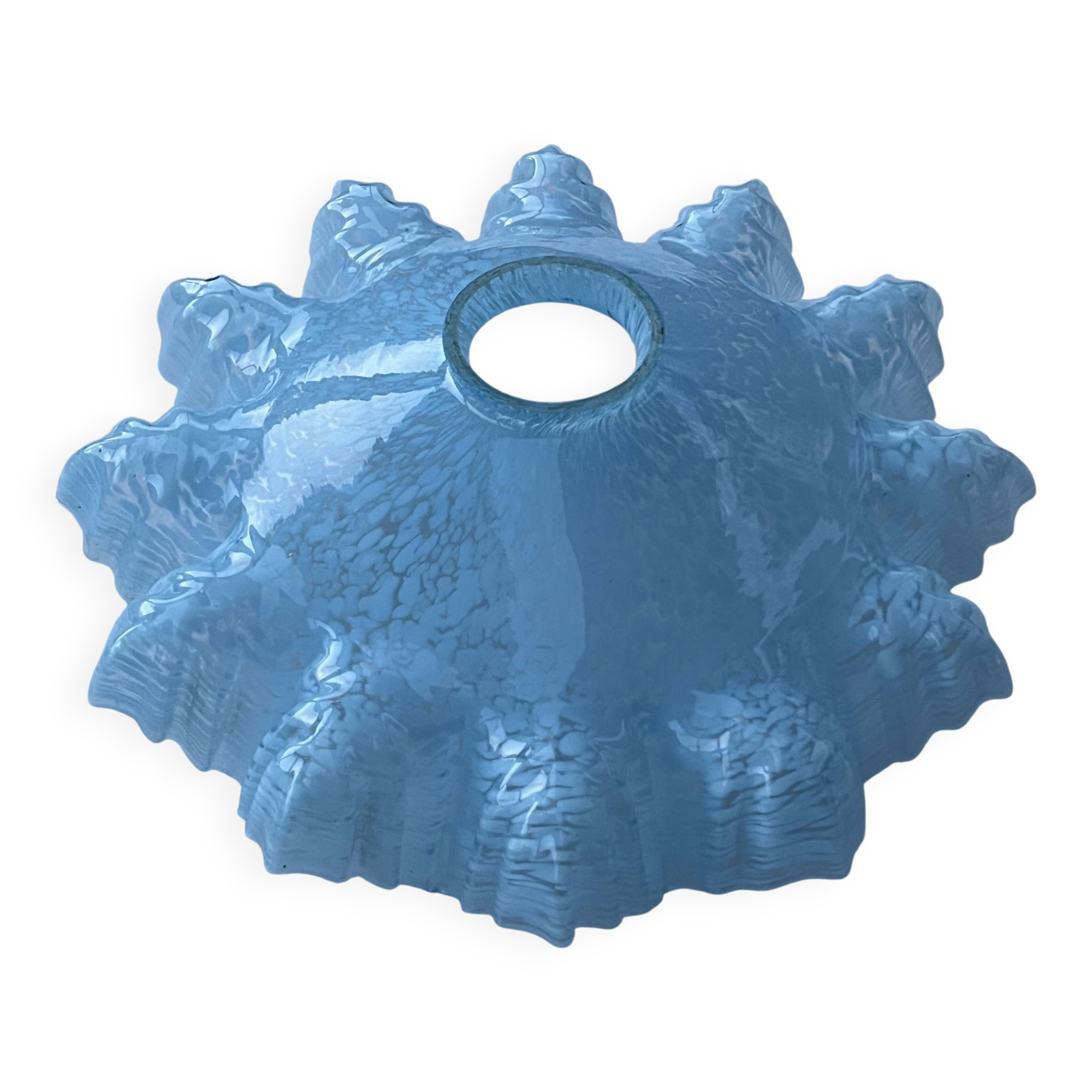 Corolla lampshade in Clichy blue glass