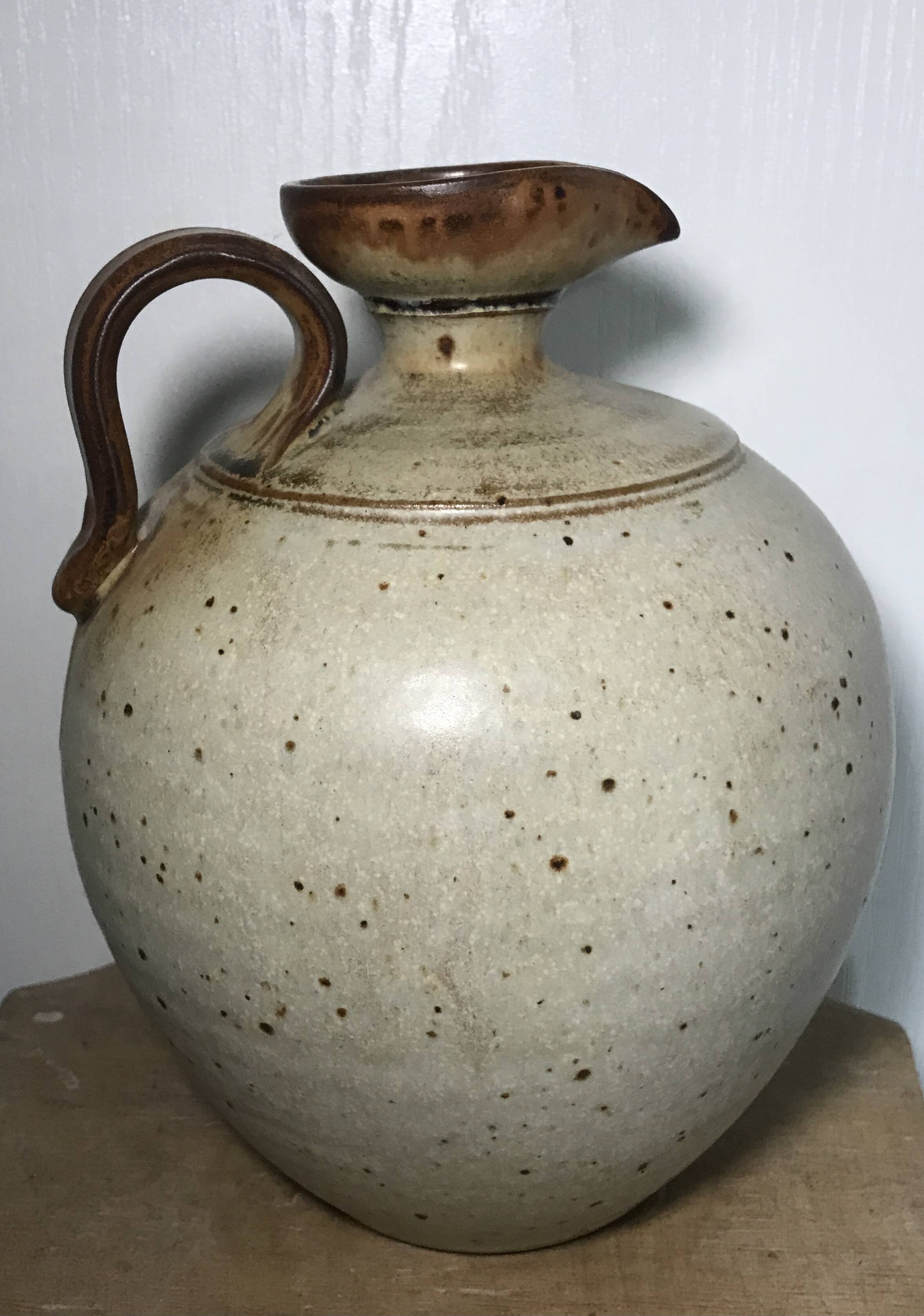 Pyrite stoneware ball pitcher signed Jean-Pierre Prudhomme