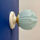 Vintage Art Deco globe wall light in blue opaline.
