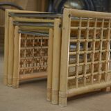Set of 3 bamboo nesting tables 1960