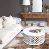 White wooden bamiléké stool