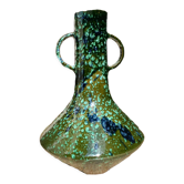 Green and marine terracotta vase