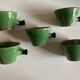 Set of 5 cups in green glazed clay Dieulefit 1960