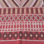 Hand-knotted Red Tunisian Ethnic Berber Wool Rug Margoum