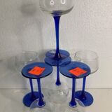 Glasses on foot wine Alsace Luminarc sapphire blue