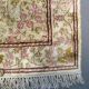 Vintage Turkish Hereke silk rug floral 53x67cm hand knotted gold pink 2538