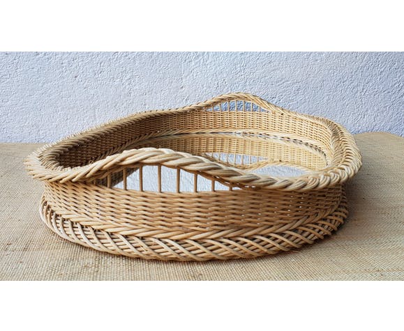 Rattan mirror tray