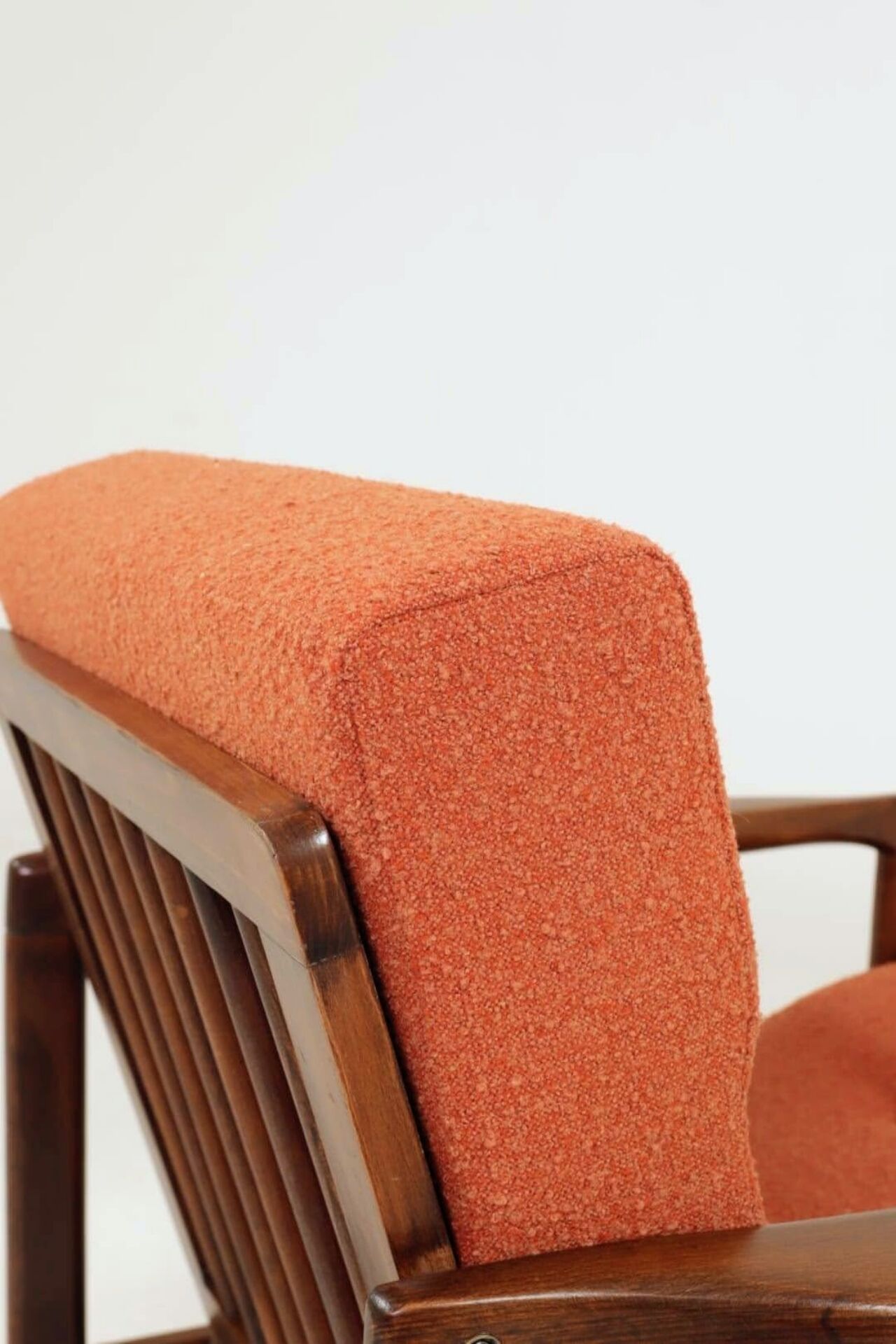Vintage Armchair Orange Papaya Cushions, Poland, 1960